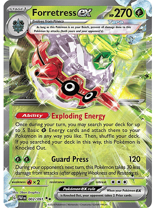 Forretress ex #2/91 Pokémon Paldean Fates