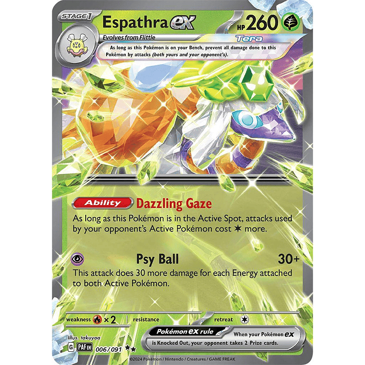 Espathra ex #6/91 Pokémon Paldean Fates 1
