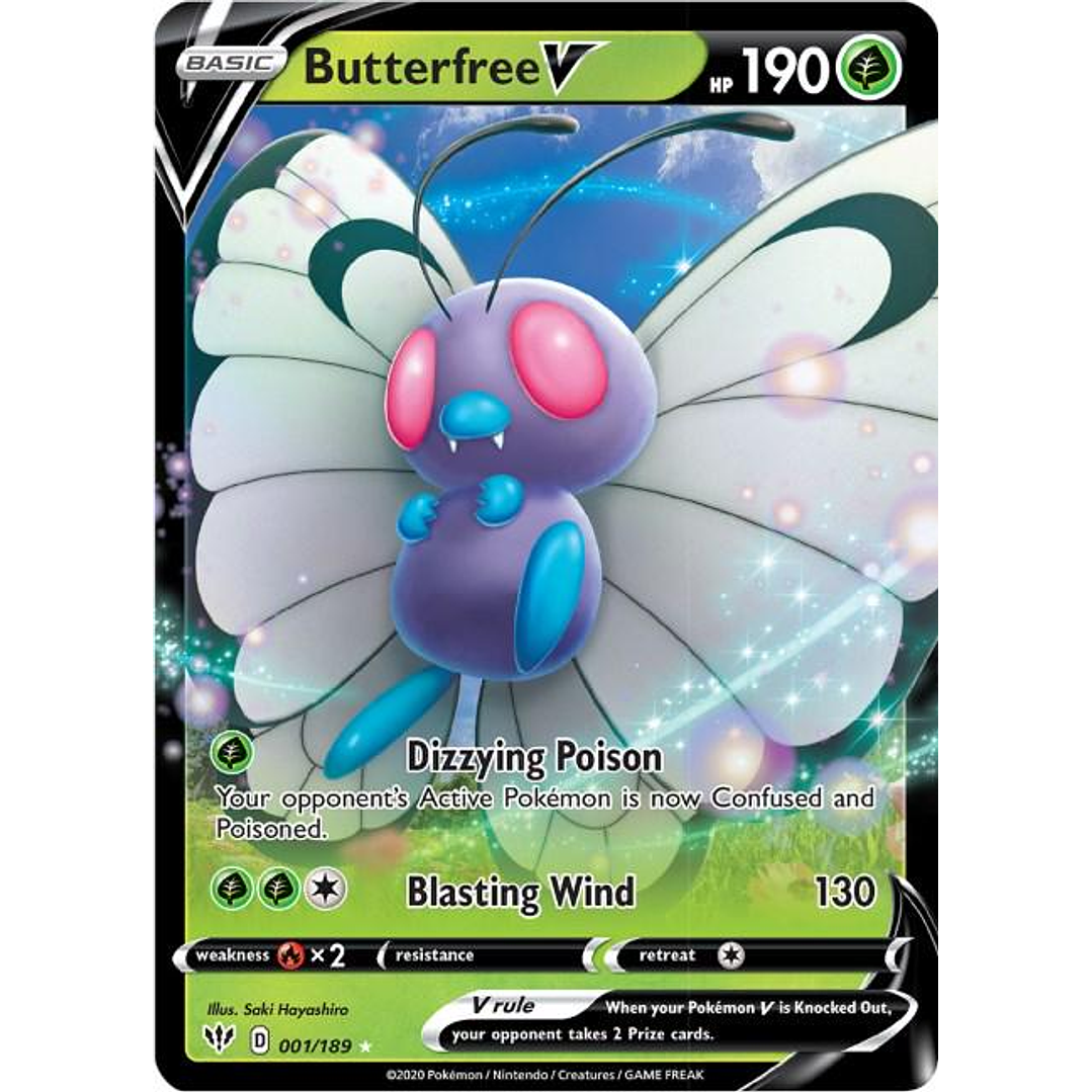 Butterfree V #1/189 Pokémon Darkness Ablaze 1