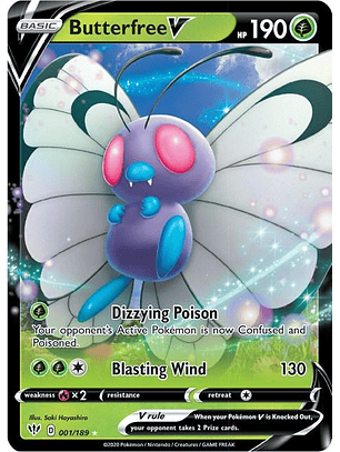 Butterfree V #1/189 Pokémon Darkness Ablaze