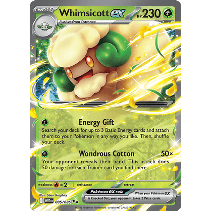 Whimsicott ex #5/86 White Flare 1