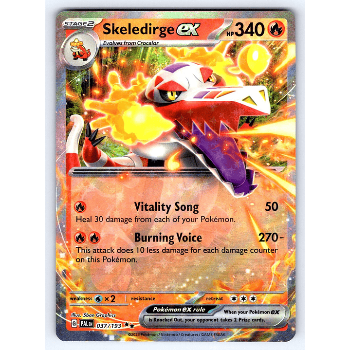 Skeledirge ex #37/193 Pokémon Paldea Evolved 1