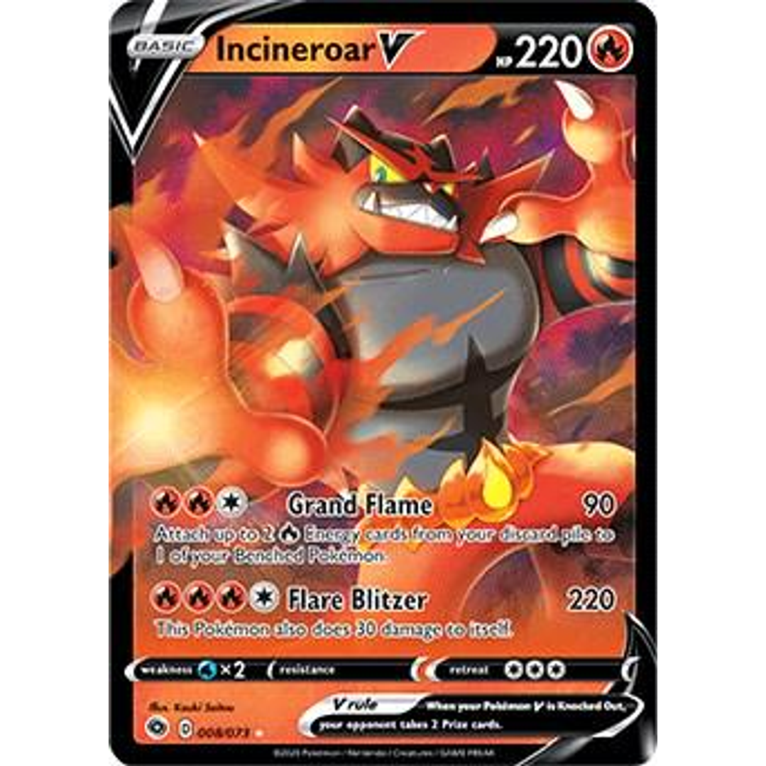 Incineroar V #8/73 Pokémon Champion's Path 1