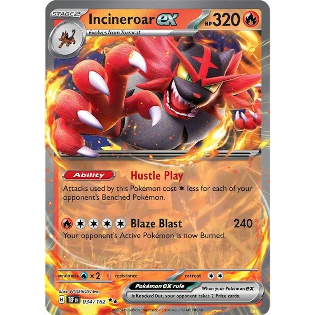 Incineroar ex #34/162 Pokémon Temporal Forces 1
