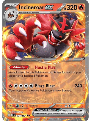Incineroar ex #34/162 Pokémon Temporal Forces