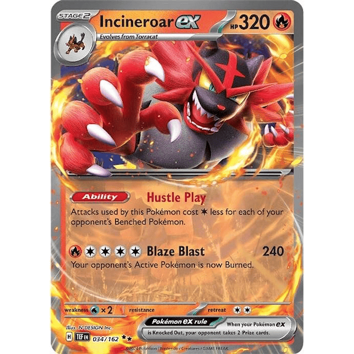 Incineroar ex #34/162 Pokémon Temporal Forces 1