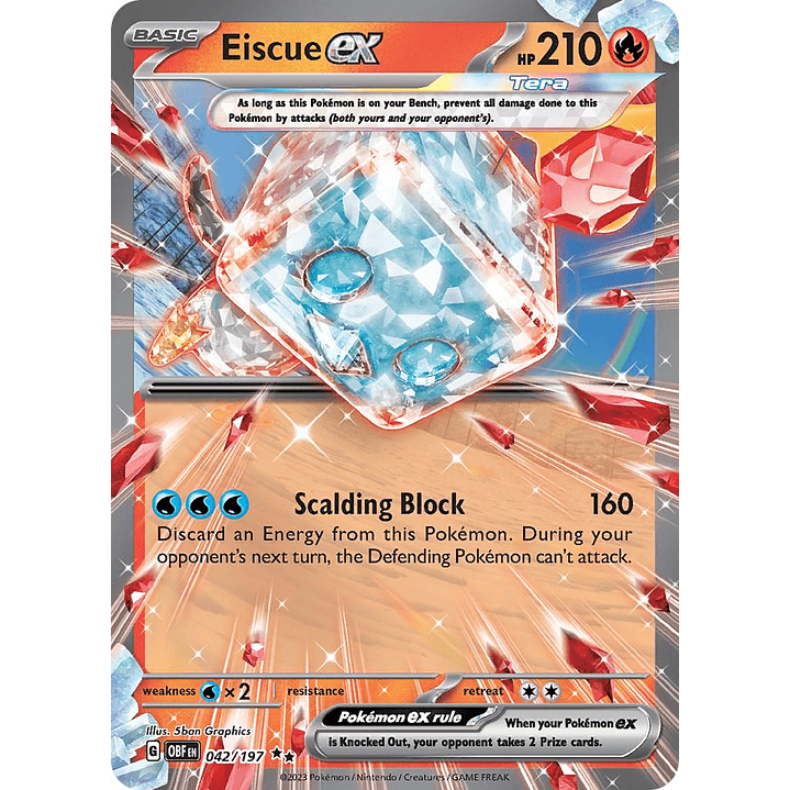 Eiscue ex #42/197 Pokémon Obsidian Flames 1