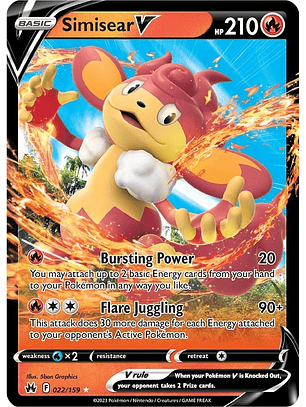 Simisear V #22/159 Pokémon Crown Zenith