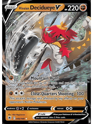 Hisuian Decidueye V #83/189 Pokémon Astral Radiance