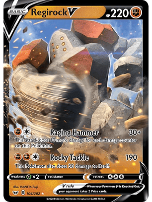 Regirock V #104/202 Pokémon Sword & Shield 