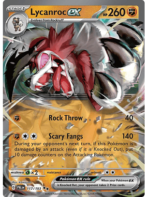 Lycanroc ex #117/193 Pokémon Paldea Evolved