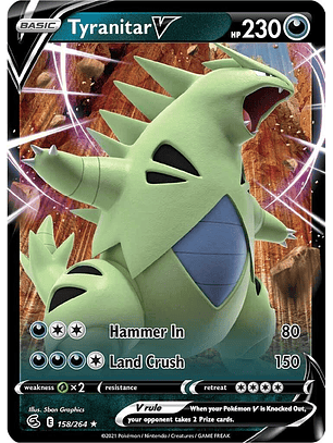 Tyranitar V #158/264 Pokémon Fusion Strike