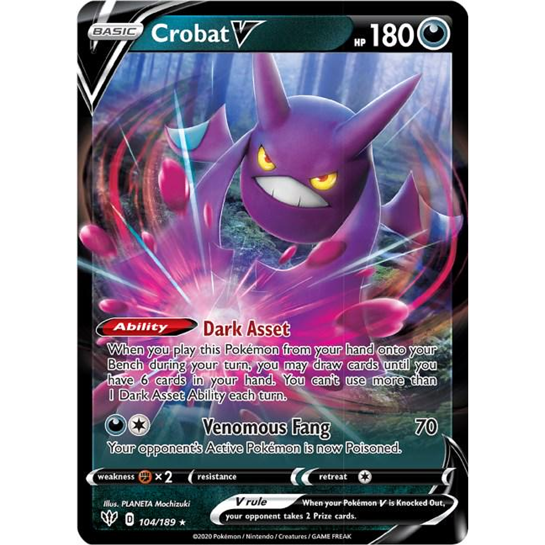 Crobat V #104/189 Pokémon Darkness Ablaze 1