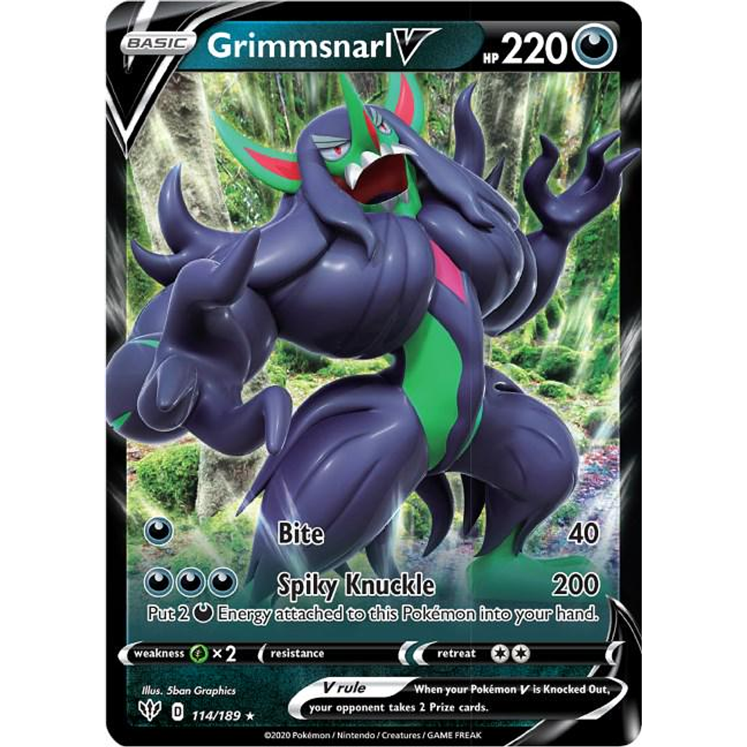 Grimmsnarl V #114/189 Pokémon Darkness Ablaze 1