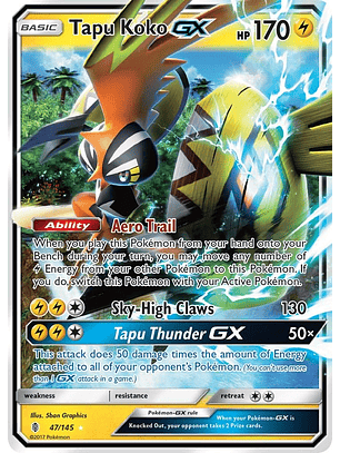 Tapu Koko GX #47/145 Pokémon Guardians Rising