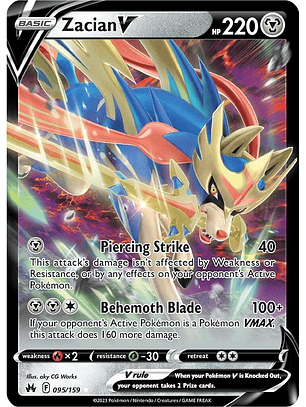 Zacian V #95/159 Pokémon Crown Zenith