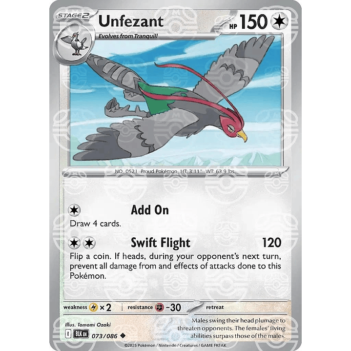 Unfezant [Master Ball] #73/86 Black Bolt 1