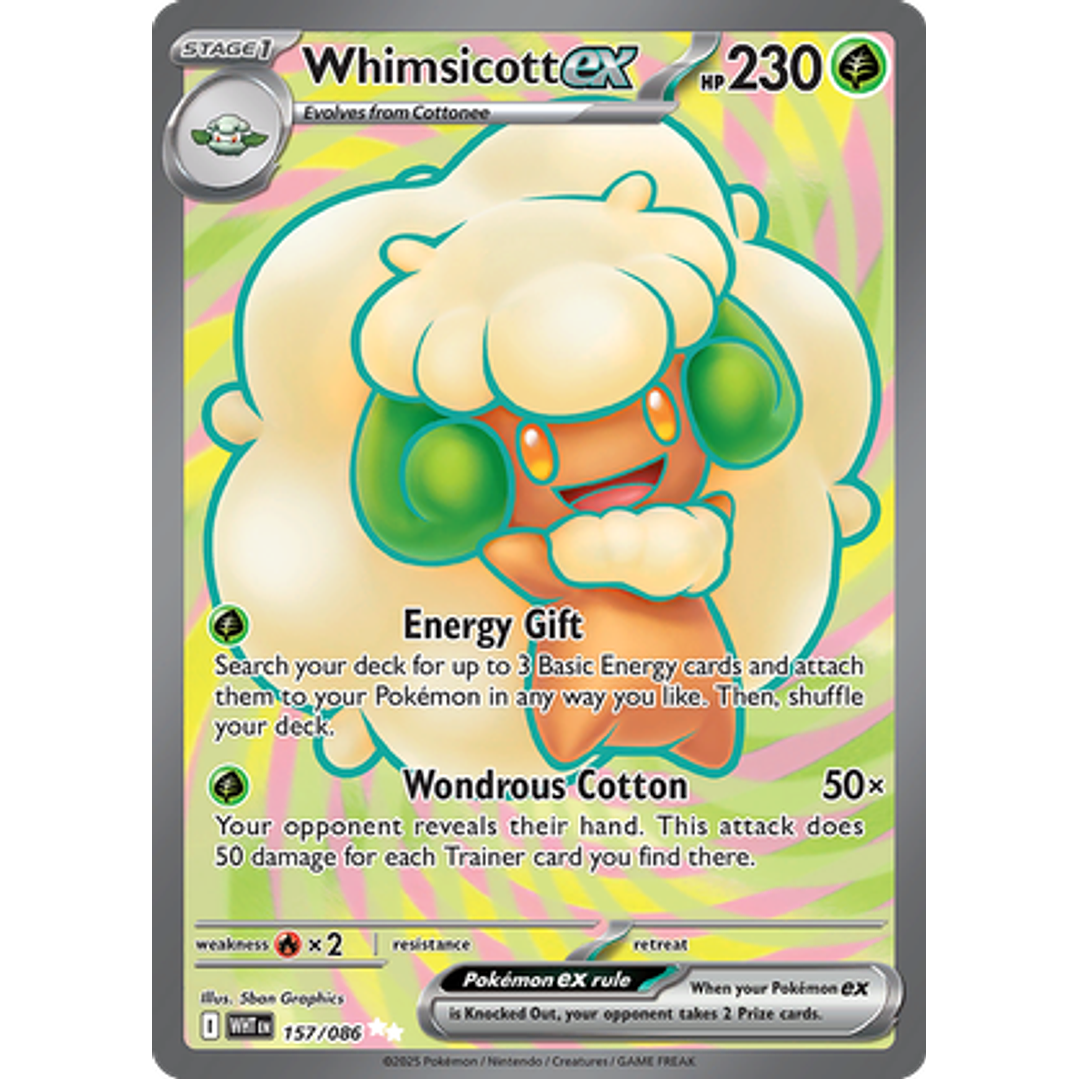 Whimsicott ex #157/86 White Flare 1