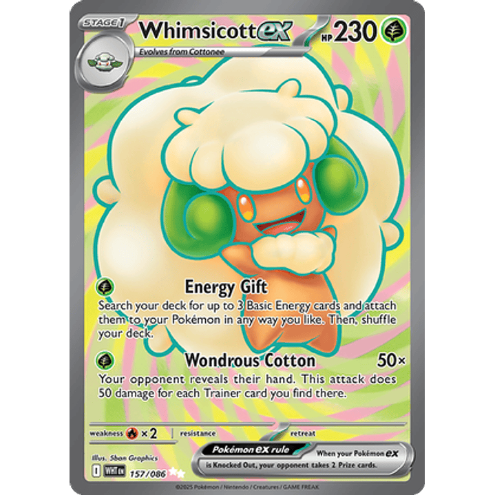 Whimsicott ex #157/86 White Flare 1