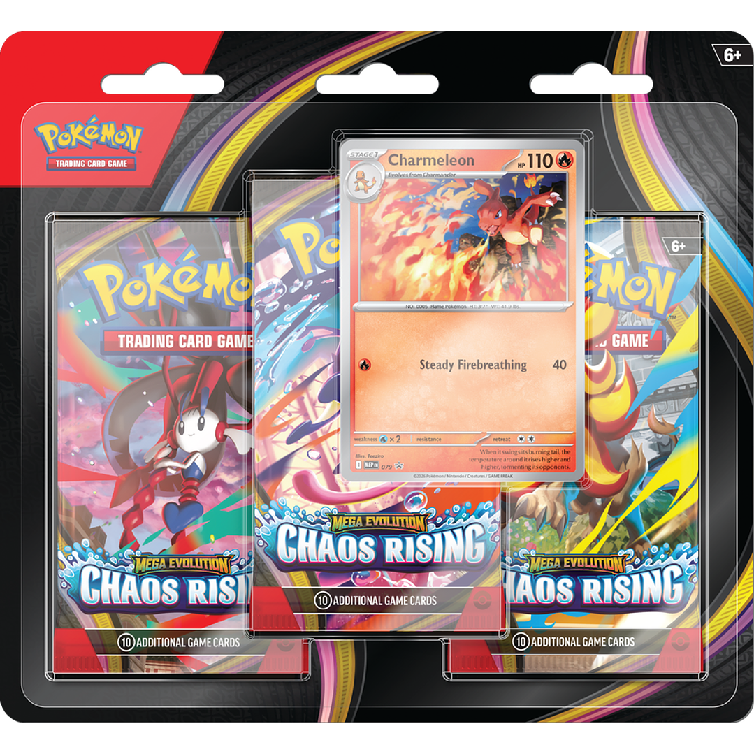 [PREVENTA 22/05/26] MEGA EVOLUTION - CHAOS RISING - 3-PACK BLISTER - INGLES 1