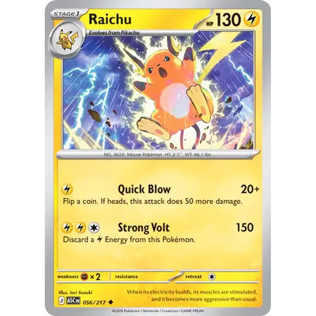 Raichu - 056/217 Ascended Heroes 1
