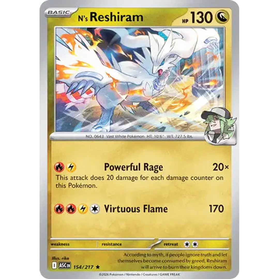 N's Reshiram - 154/217 Ascended Heroes 1