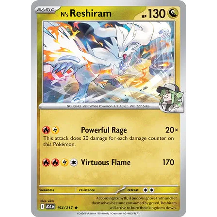 N's Reshiram - 154/217 Ascended Heroes 1