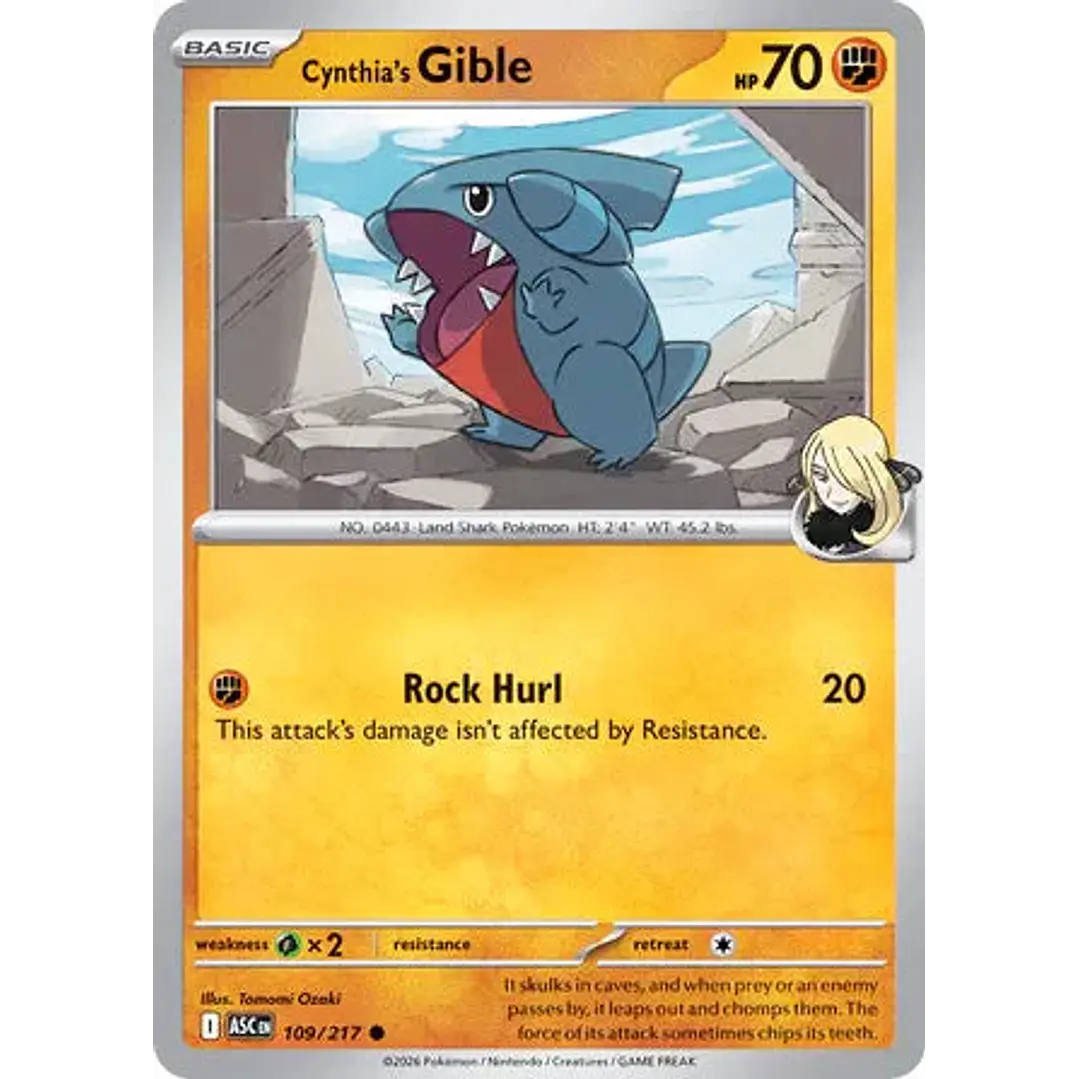 Cynthia's Gible - 109/217 Ascended Heroes 1