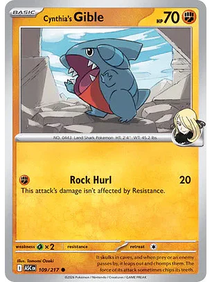Cynthia's Gible - 109/217 Ascended Heroes