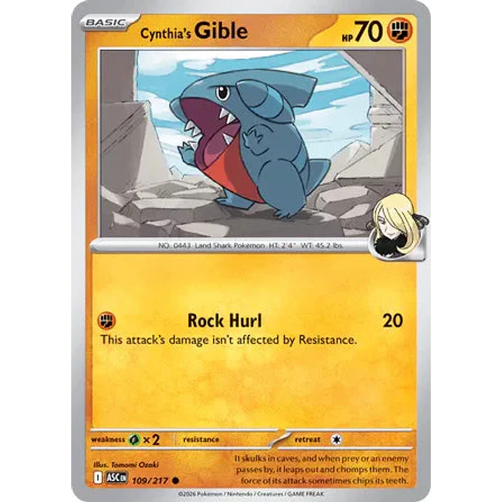Cynthia's Gible - 109/217 Ascended Heroes 1