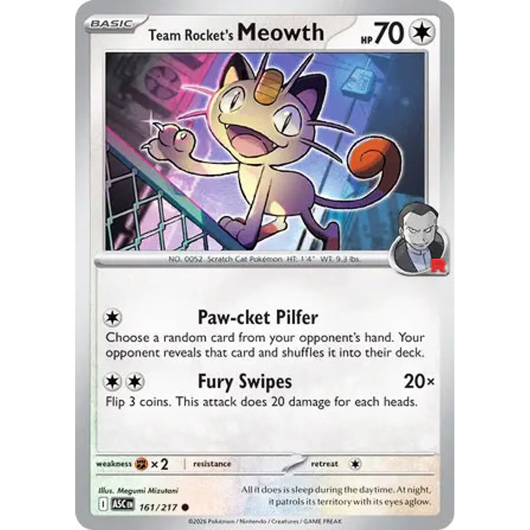 Team Rocket's Meowth - 161/217 Ascended Heroes 1