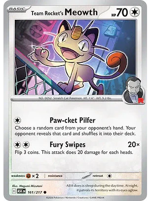 Team Rocket's Meowth - 161/217 Ascended Heroes