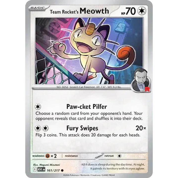 Team Rocket's Meowth - 161/217 Ascended Heroes 1