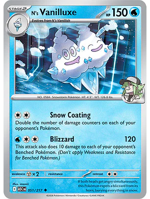 N's Vanilluxe - 051/217 Ascended Heroes