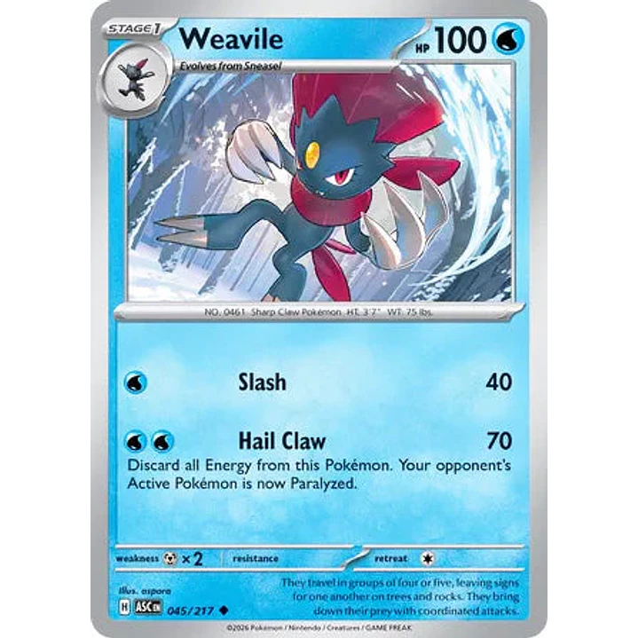 Weavile - 045/217 Ascended Heroes 1