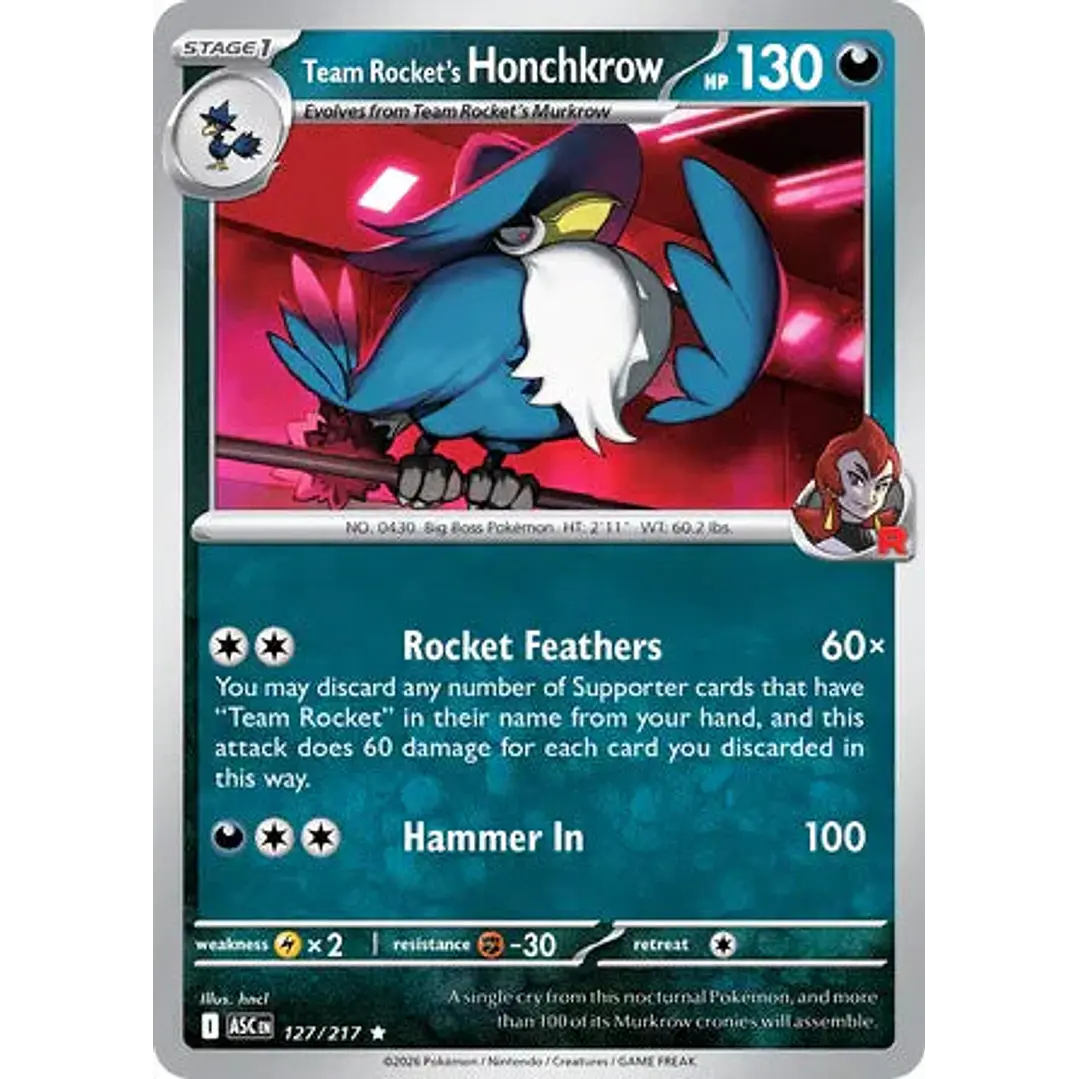 Team Rocket's Honchkrow - 127/217 Ascended Heroes 1