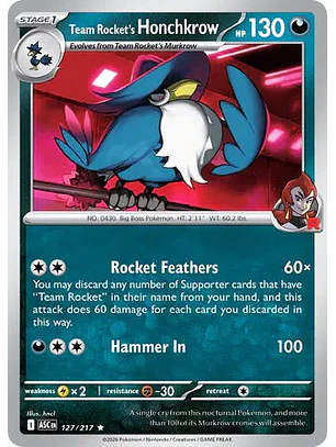 Team Rocket's Honchkrow - 127/217 Ascended Heroes