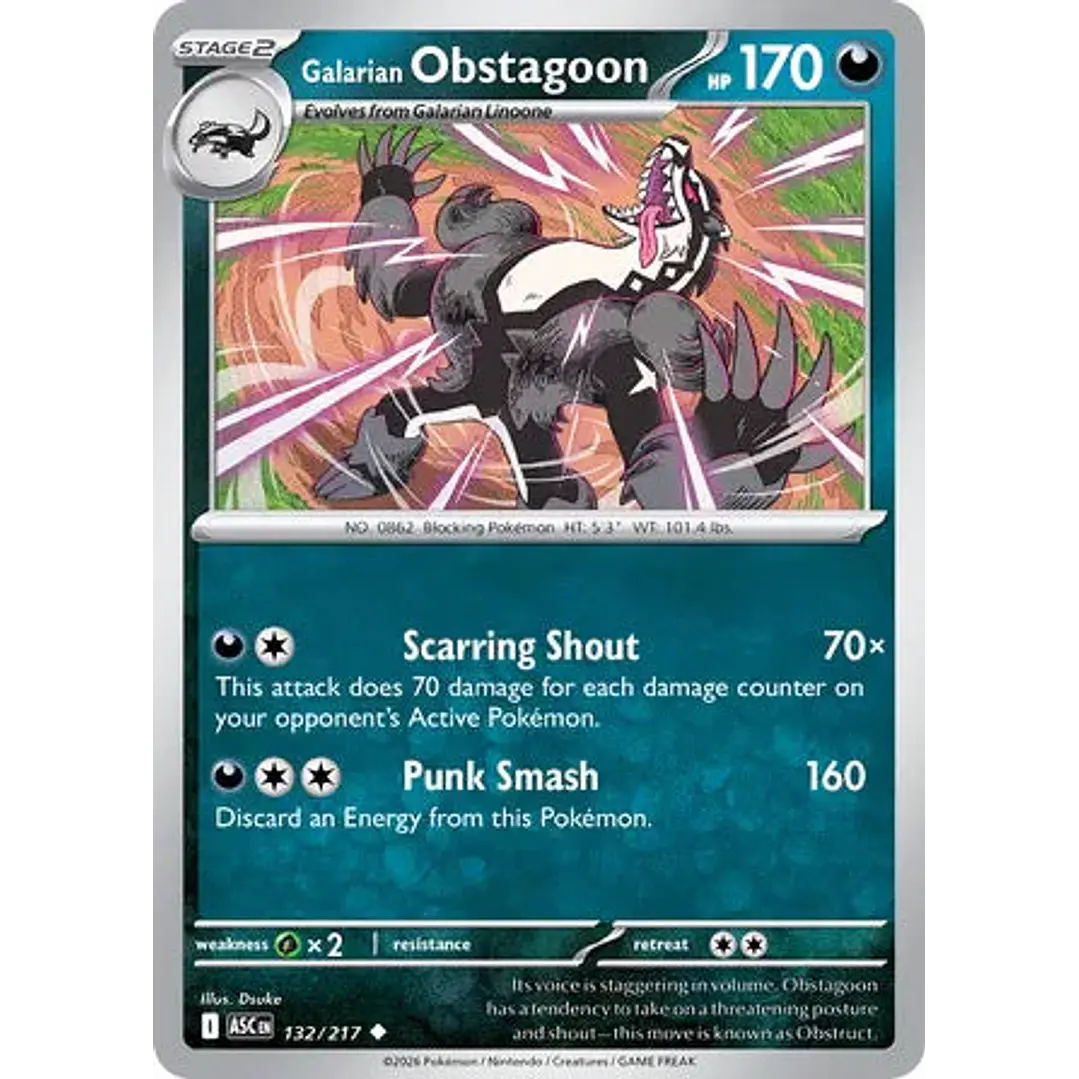 Galarian Obstagoon - 132/217 Ascended Heroes 1