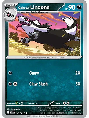 Galarian Linoone - 131/217 Ascended Heroes