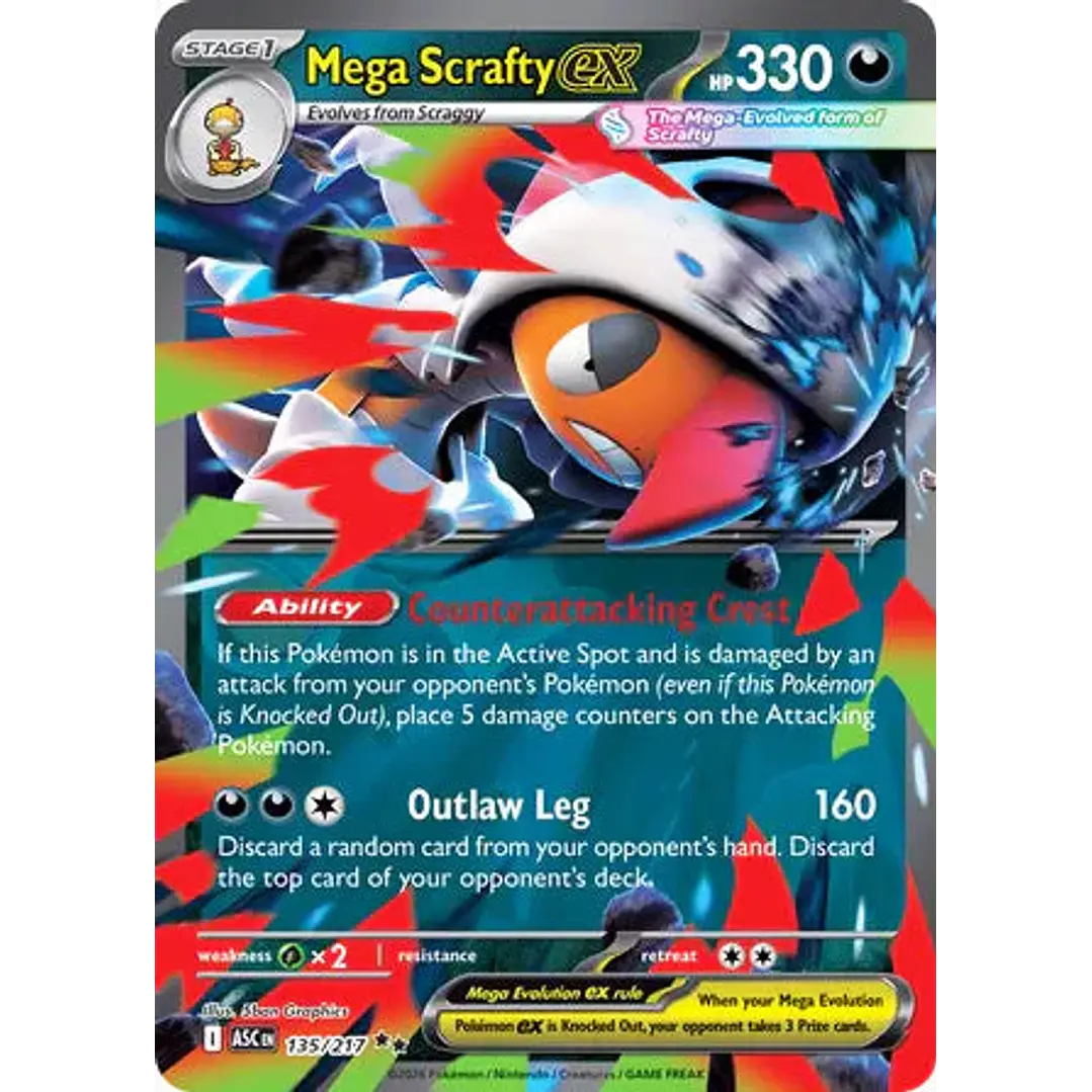 Mega Scrafty ex - 135/217 Ascended Heroes 1