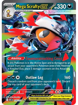 Mega Scrafty ex - 135/217 Ascended Heroes