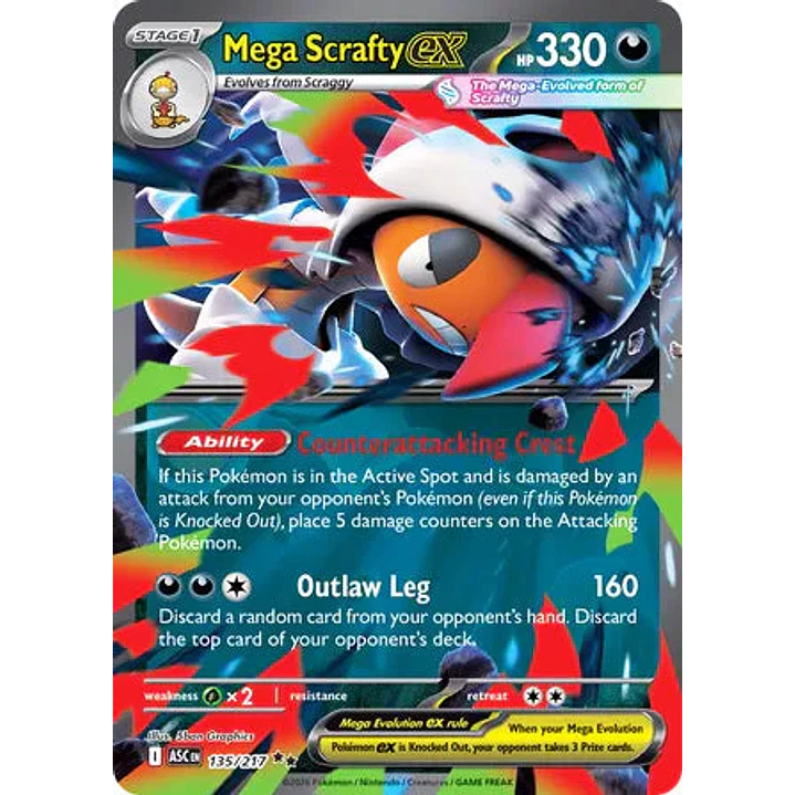 Mega Scrafty ex - 135/217 Ascended Heroes 1