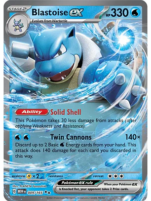 Blastoise ex #9/165 Pokémon Scarlet & Violet 151