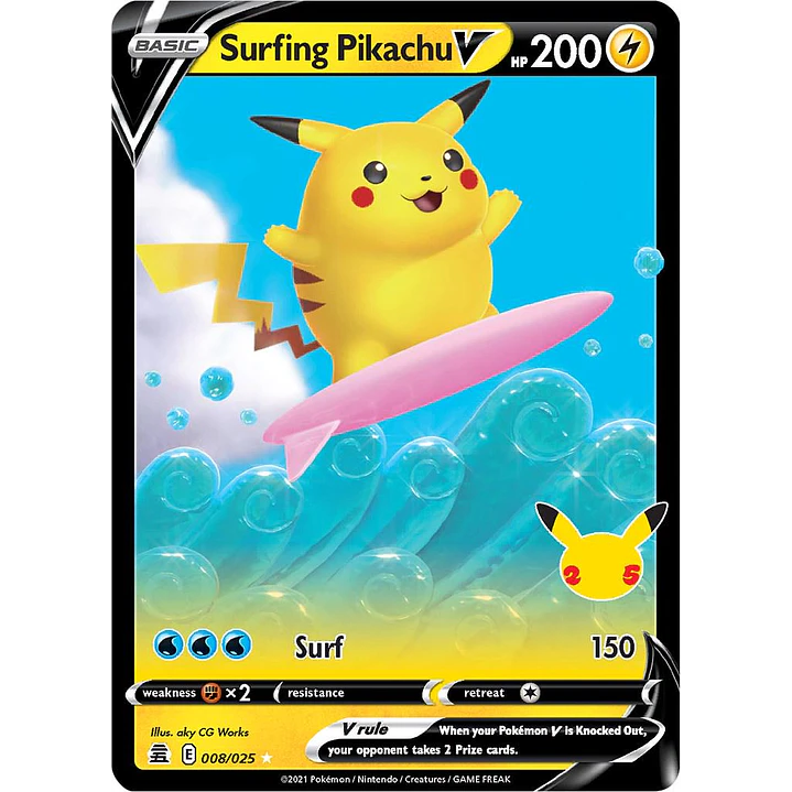 Surfing Pikachu V #8/25 Pokémon Celebrations 1