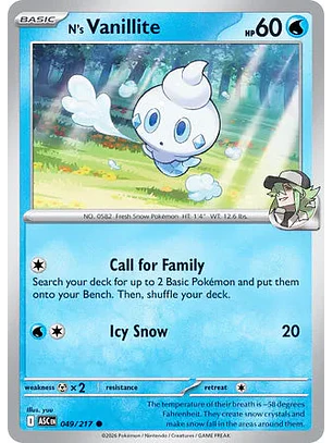 N's Vanillite - 049/217 Ascended Heroes