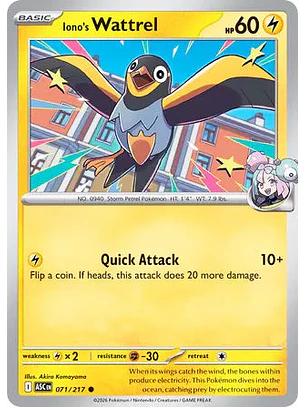 Iono's Wattrel - 071/217 Ascended Heroes