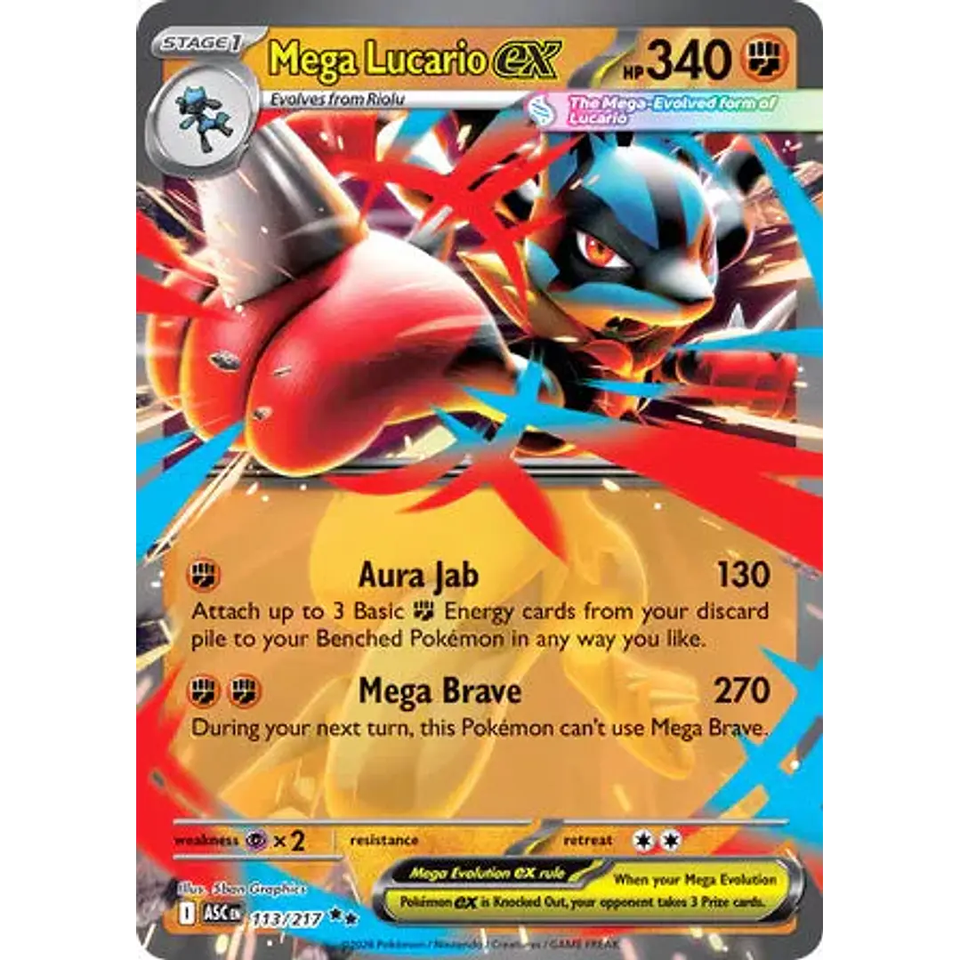 Mega Lucario ex - 113/217 Ascended Heroes 1