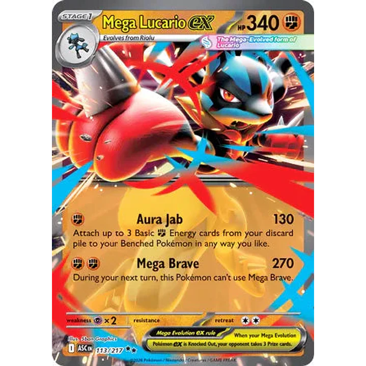 Mega Lucario ex - 113/217 Ascended Heroes 1