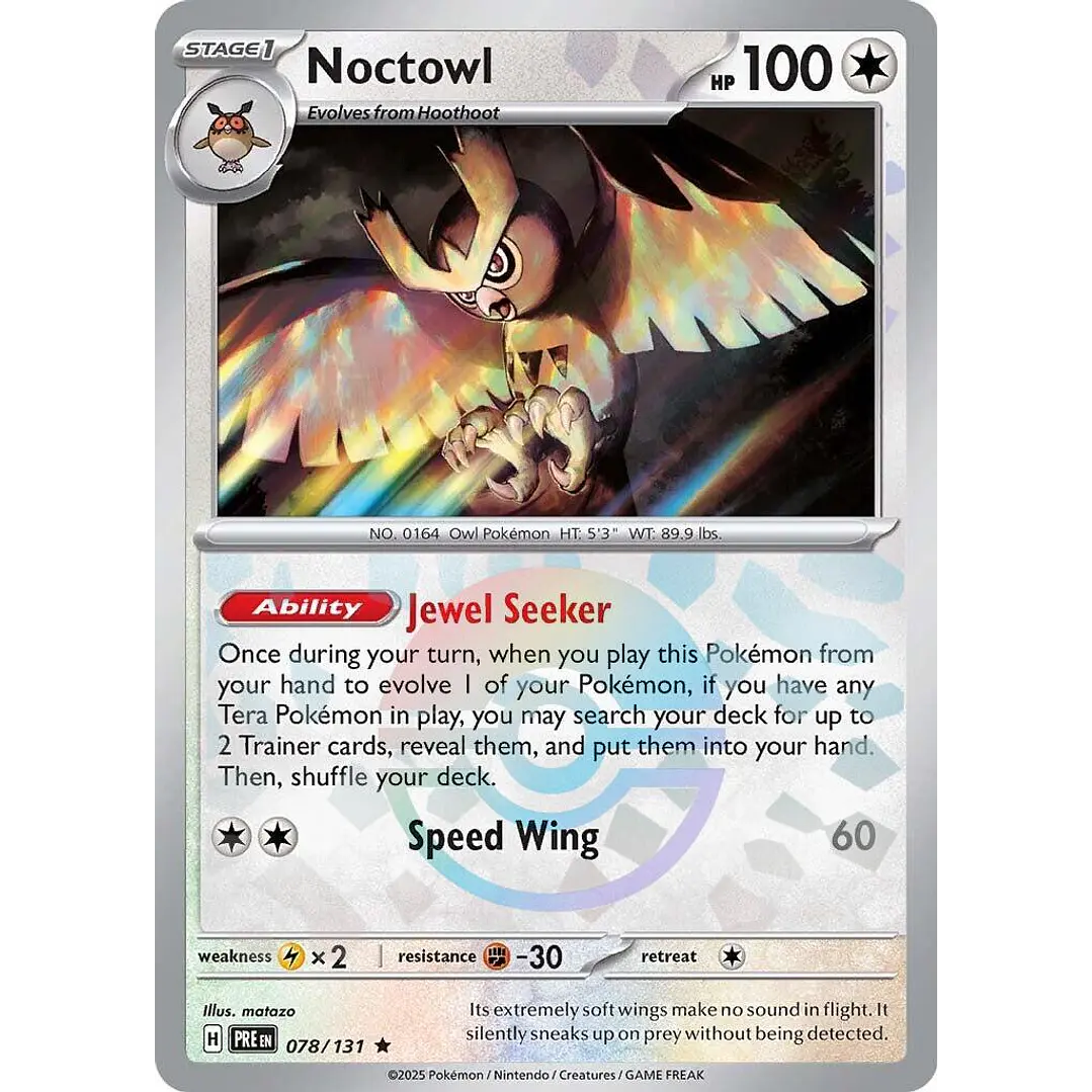 Noctowl [Poke Ball] #78/131 Pokémon Prismatic Evolutions 1