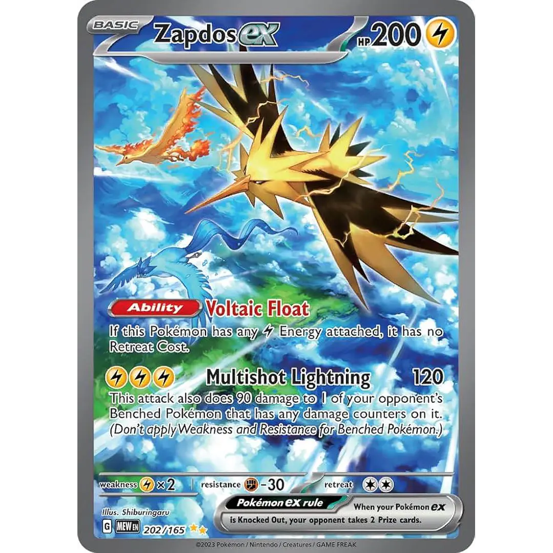 Zapdos ex #202/165 Pokémon Scarlet & Violet 151 1